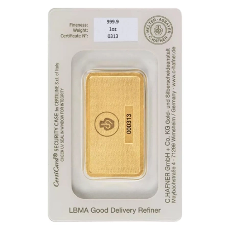 Sztaba złota C-HAFNER 1 oz 24H