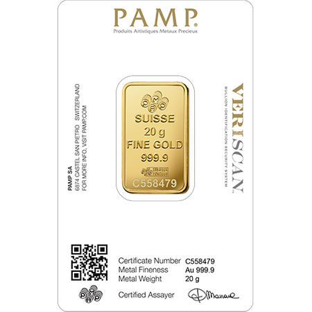 Sztaba złota PAMP 20 g