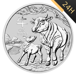 SREBRNA MONETA LUNAR III: ROK BAWOŁA 1 oz 2021 24H VM